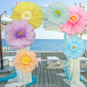 Giegxin pastel giant paper flower orange adds warm color to events.