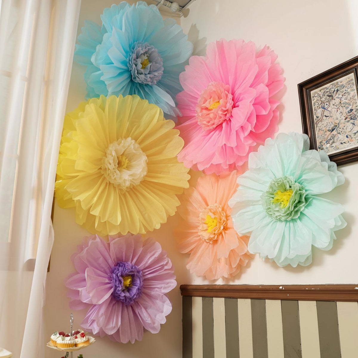 Giegxin pastel giant paper flower pink for a vibrant wall backdrop.