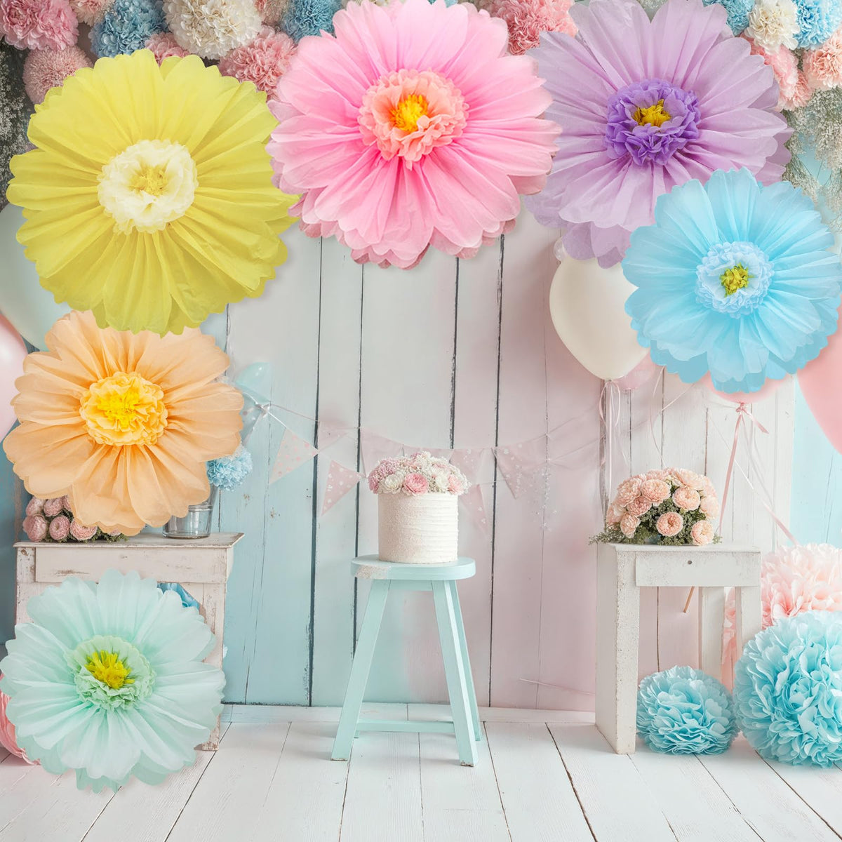 Giegxin pastel giant paper flower purple enhances photo-worthy focal decor.