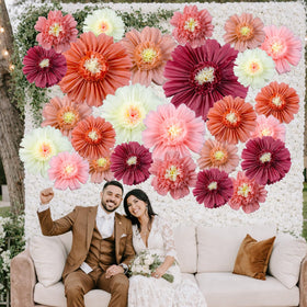 Giegxin pink 11.8-inch giant paper flower adds playful room accents.