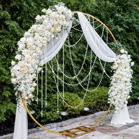 Giegxin wedding pearl crystal garland glows with lustrous faux pearls for elegant backdrops.