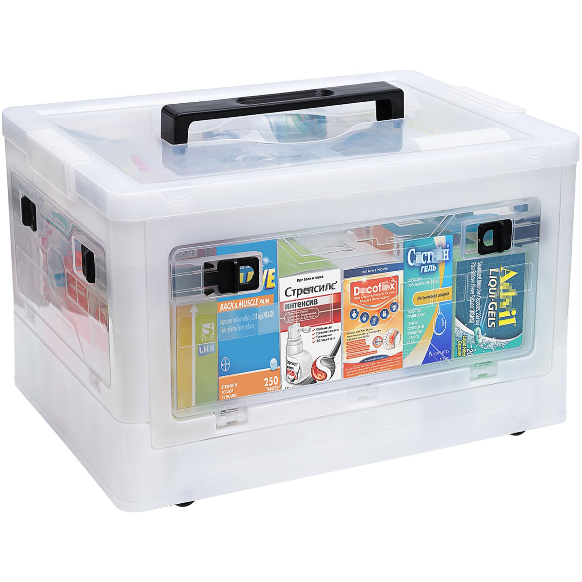 Gifhomfix extra large medicine storage box with handles keeps medications organized and portable.