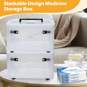 Gifhomfix two-layer detachable trays organize small items like syringes and bandages.