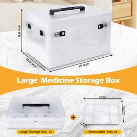 Gifhomfix wheeled medicine chest moves easily for rapid first aid readiness.
