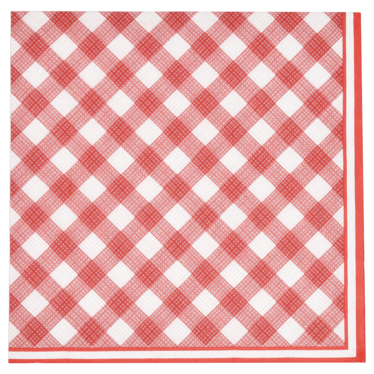 Gift Boutique gingham napkins folded for compact storage and easy setup.