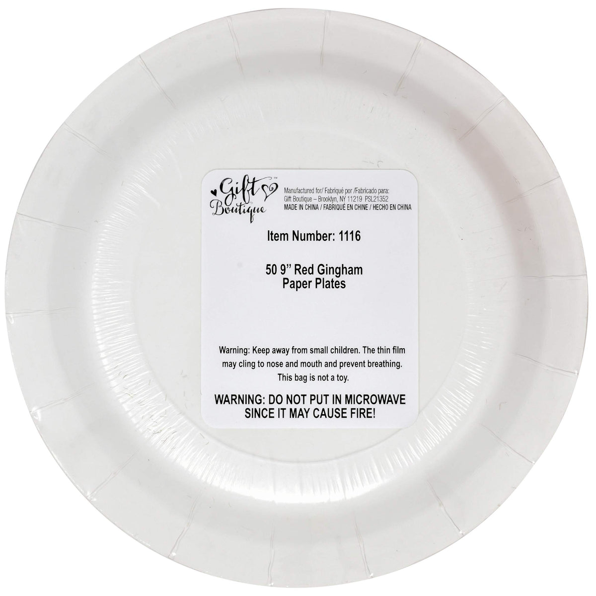Gift Boutique gingham party set packaging displayed for easy event prep.