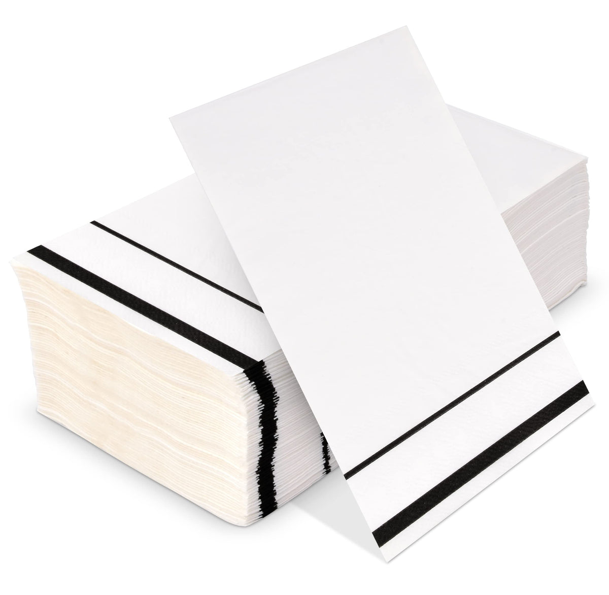 Gift Boutique white napkins with black stripe detail for weddings