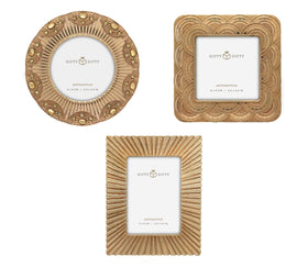 GIFTY GIFTY Classic Gold Round Mini Frame for tabletop display of memories