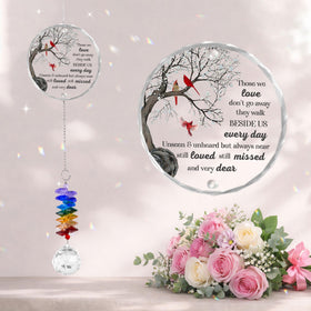 GIFTELIX Memorial Suncatcher Glass Ornament shining in sunlight to brighten memories