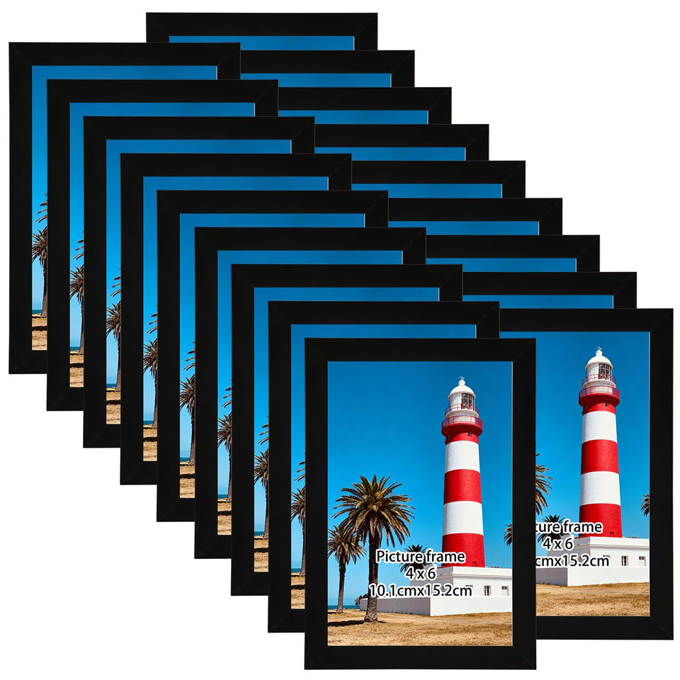 Giftgarden 18-pack 4x6 black picture frames for versatile gallery walls.