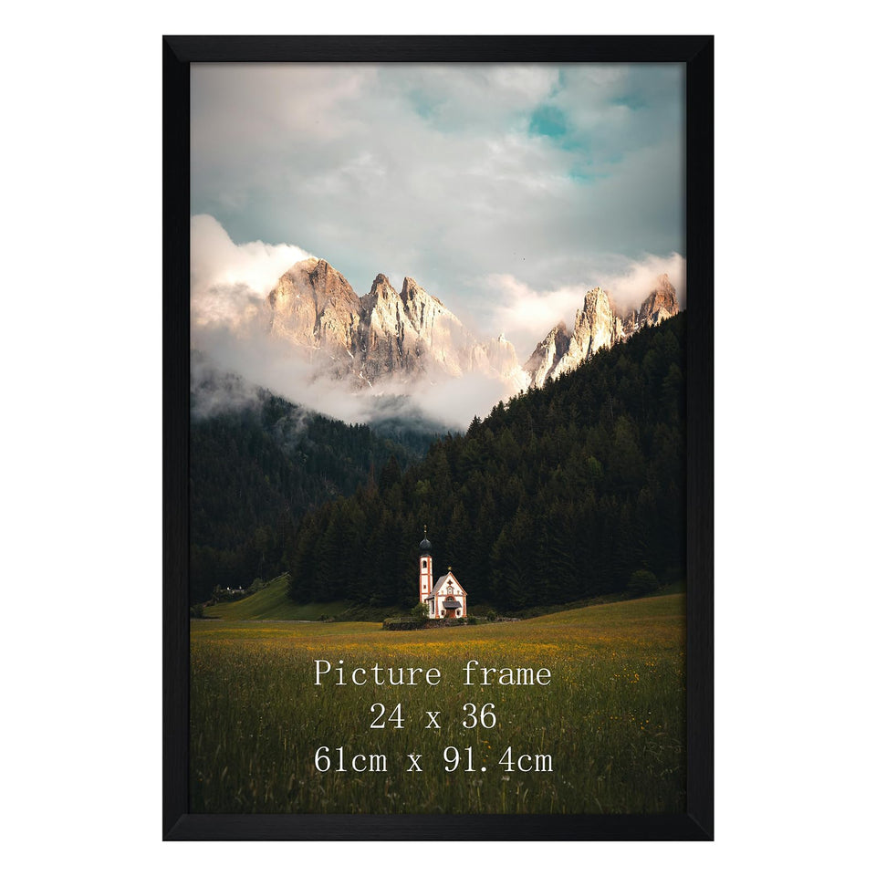 Giftgarden 24x36 poster frame front view with sleek black metal finish for wall display