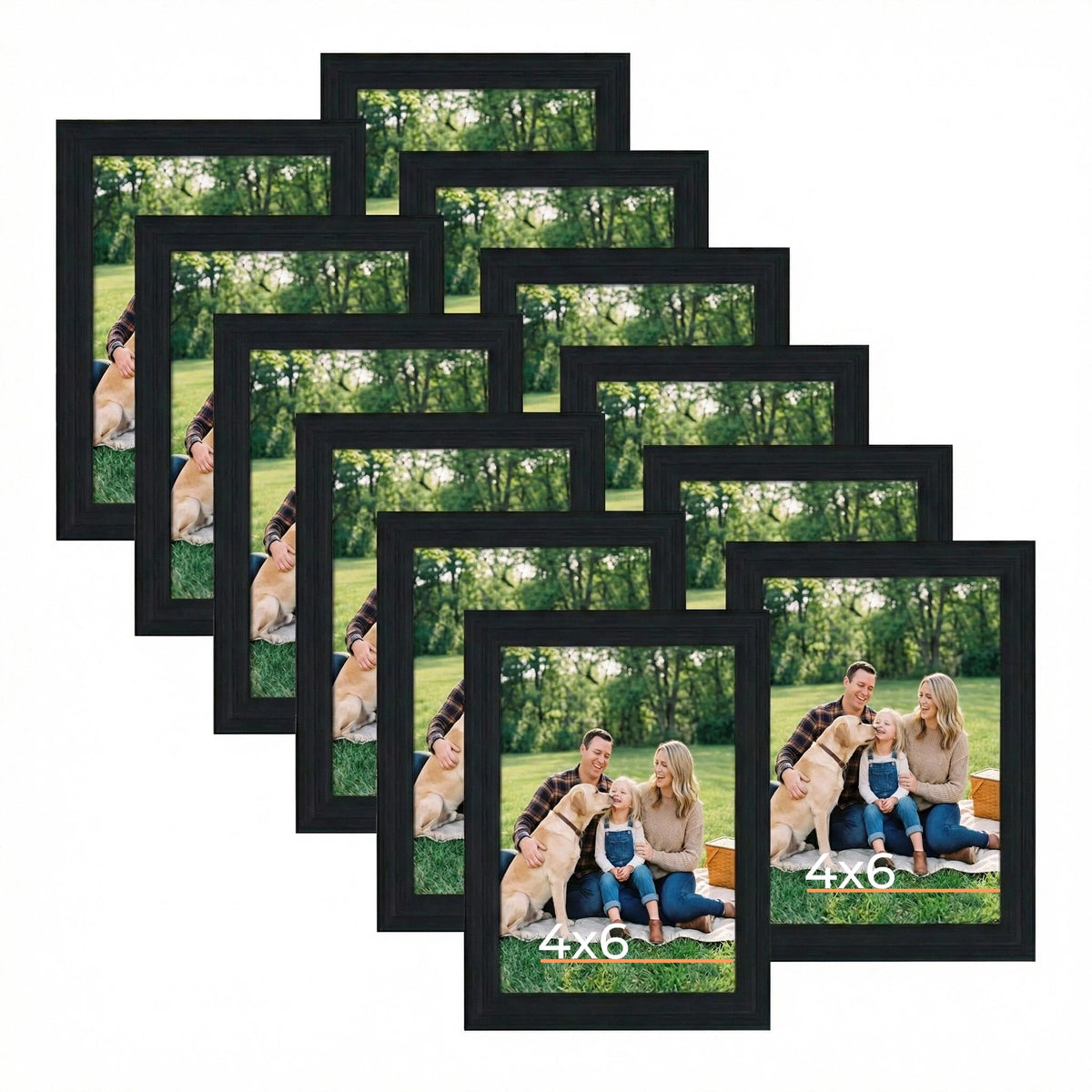 Giftgarden 4x6 black frame set for wall or tabletop display
