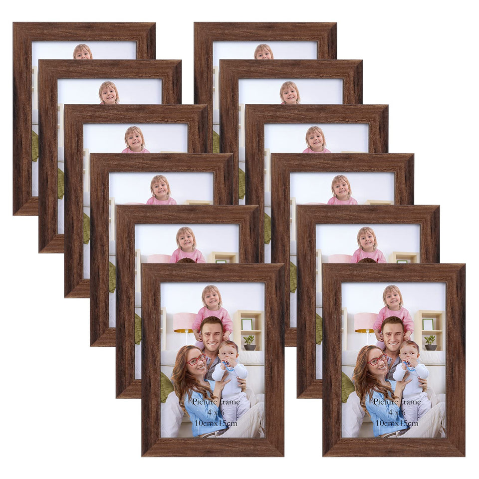 Giftgarden 4x6 brown frame bulk 12-pack for wall or desk display