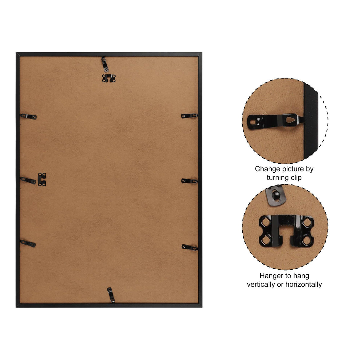 Giftgarden 50x70cm poster frame close-up shows sturdy metal with safe plexiglass