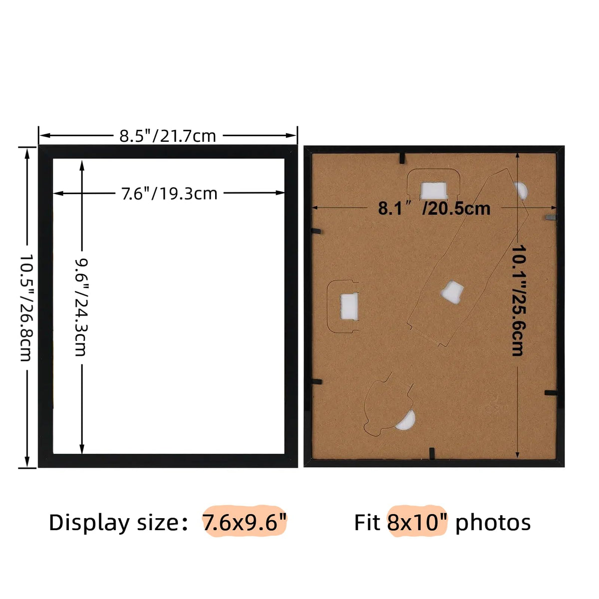 Giftgarden black minimalist 8x10 frame blends with any decor.