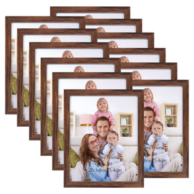 Giftgarden 8x10 brown walnut frame set front view for wall-ready memories.