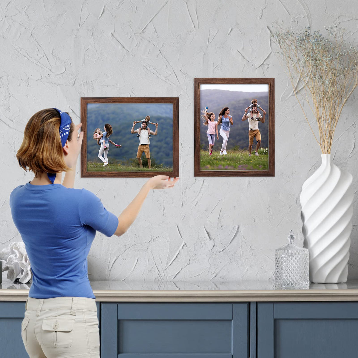 Giftgarden 8x10 frames on tabletop with stand for versatile display.