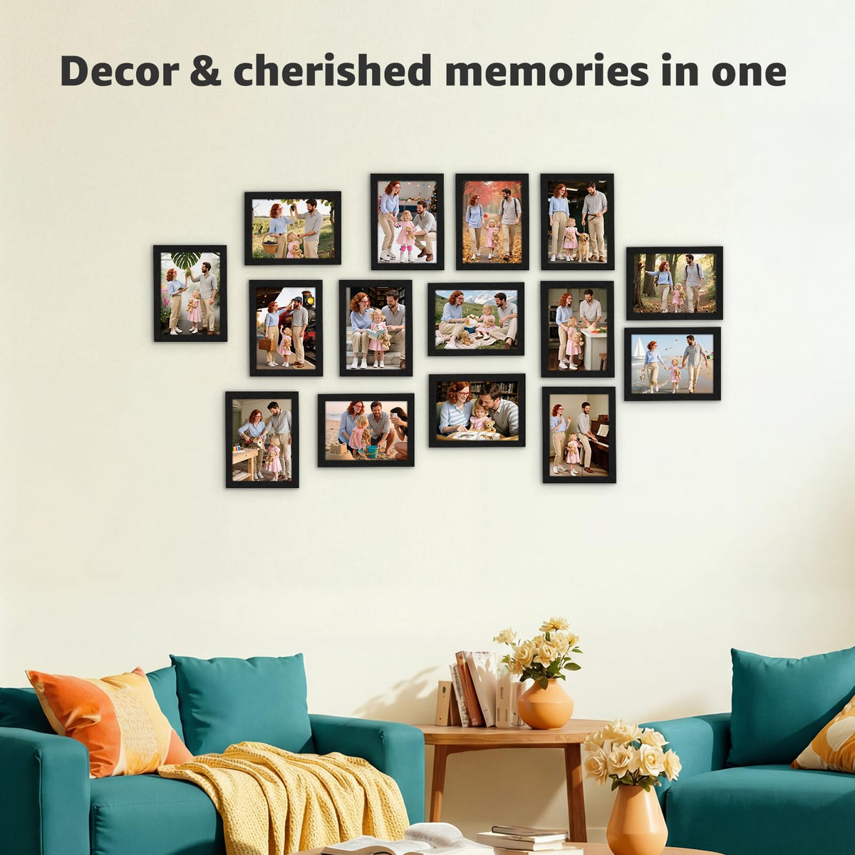 Giftgarden black wooden frames collection for home decor