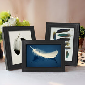 Giftgarden black woodgrain frames with hanging hardware and easel back