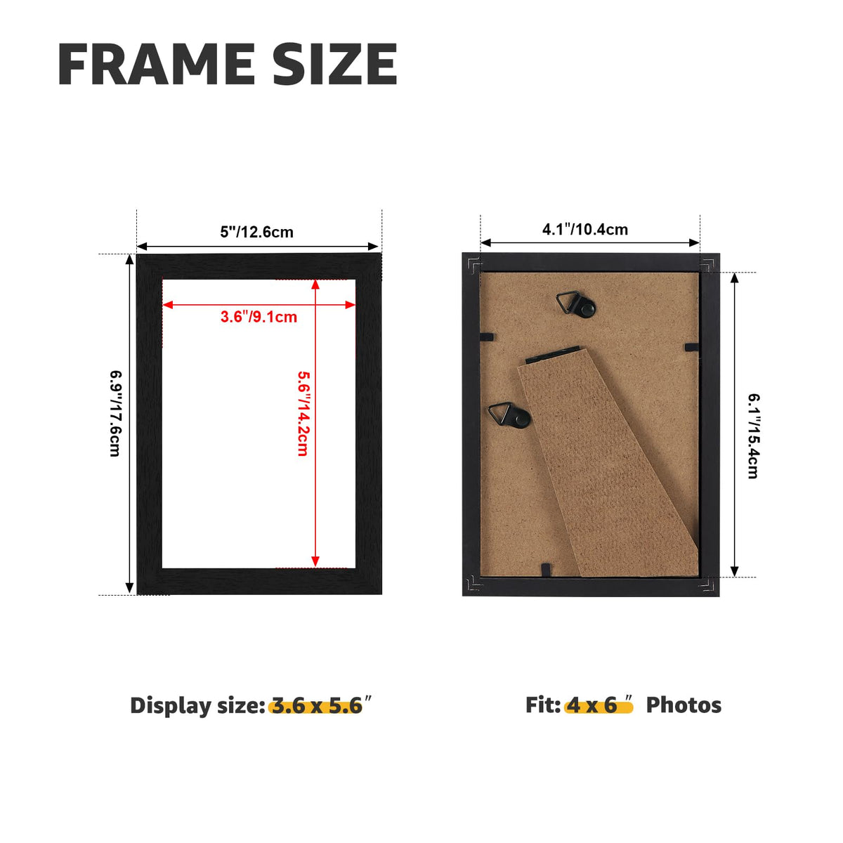 Giftgarden engineered wood black frame close-up highlights sturdy construction.