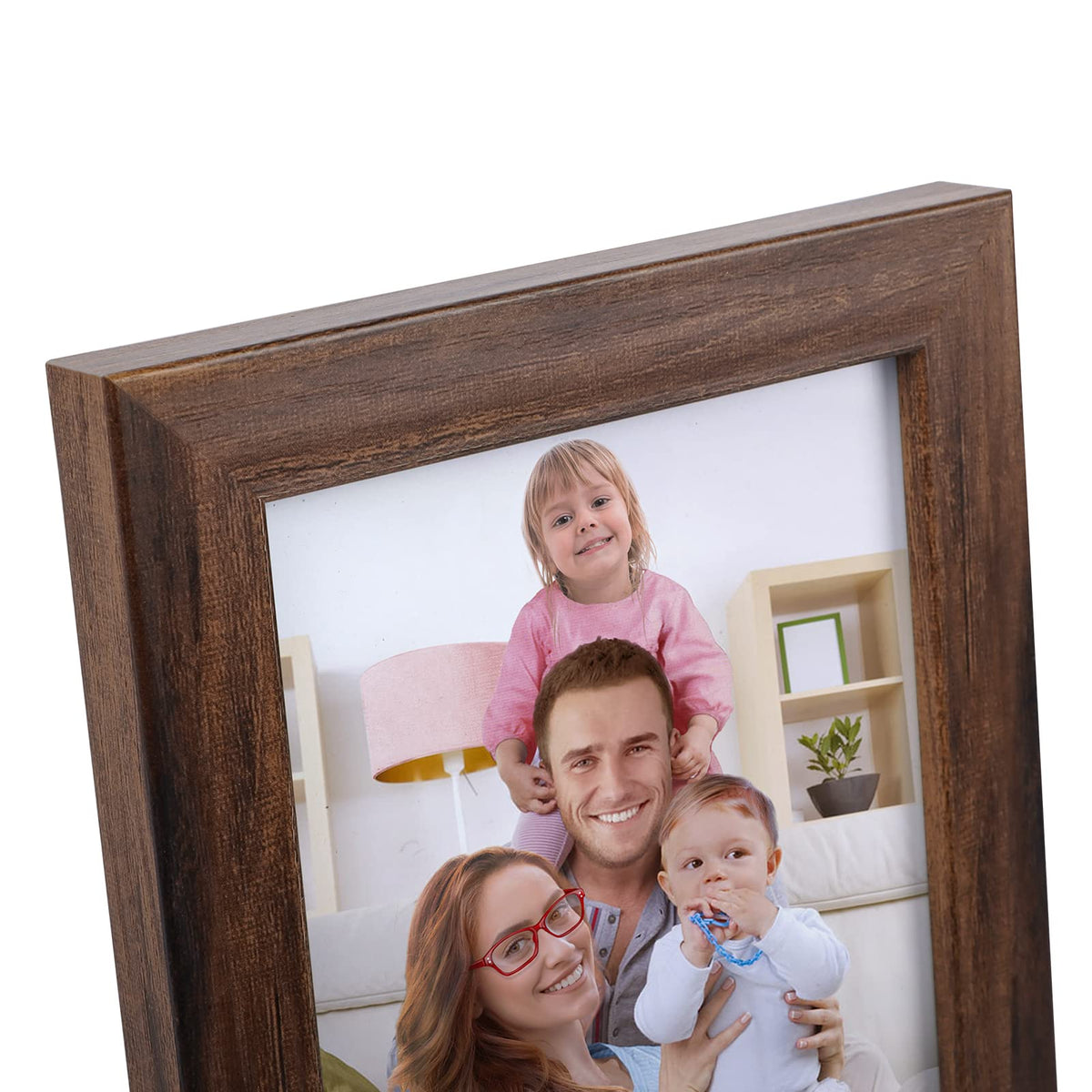Giftgarden rustic brown 4x6 frame complements family photos beautifully