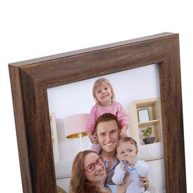 Giftgarden rustic brown 4x6 frame complements family photos beautifully