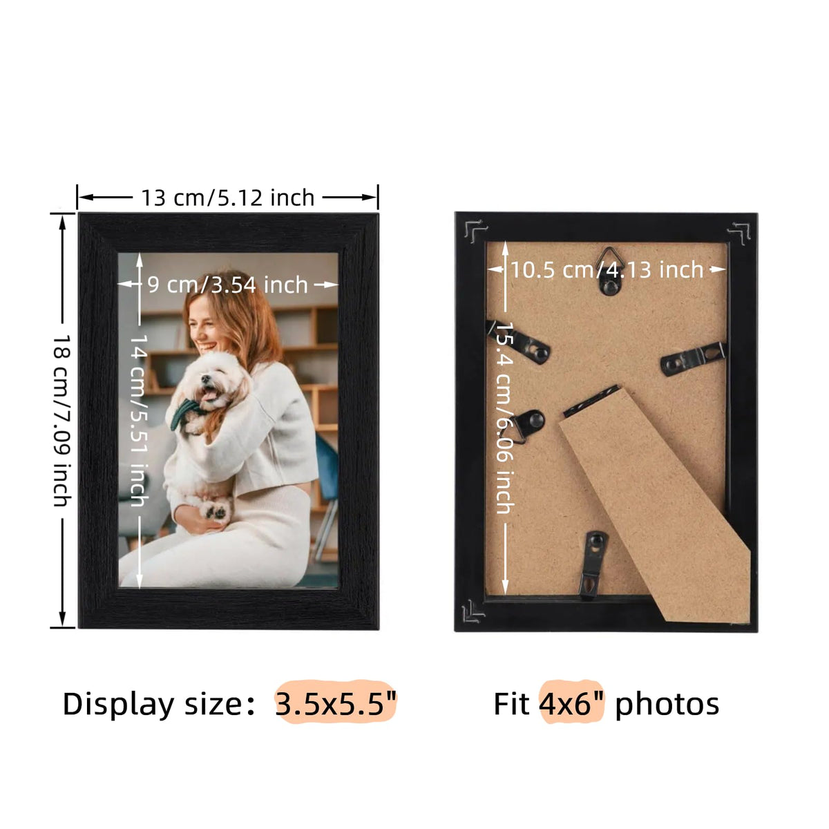 Giftgarden frame with clear plexiglass front protects photos