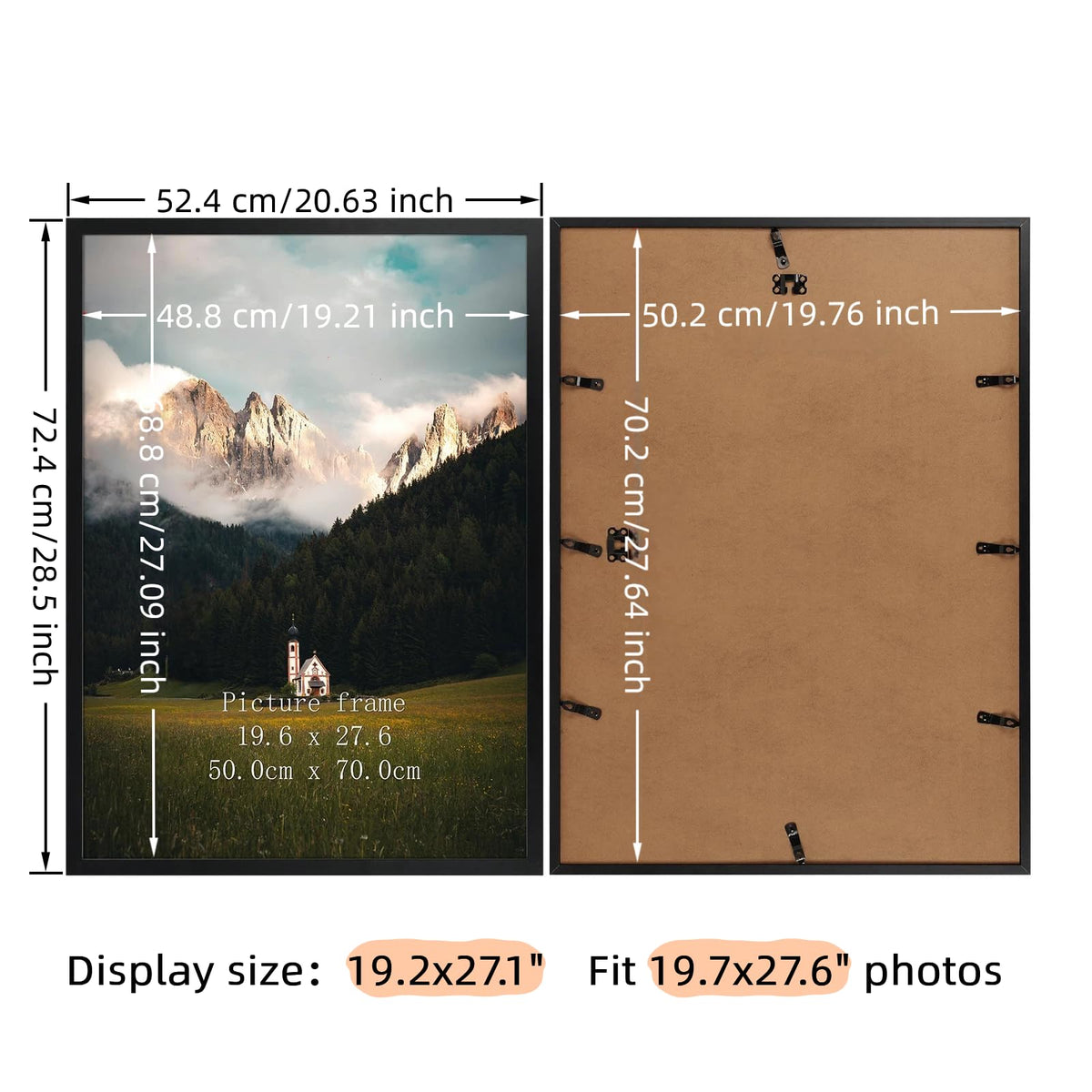 Giftgarden puzzle frame black 50x70cm angled display emphasizes versatile wall setup