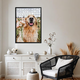 Giftgarden puzzle frame black side view shows horizontal or vertical display flexibility
