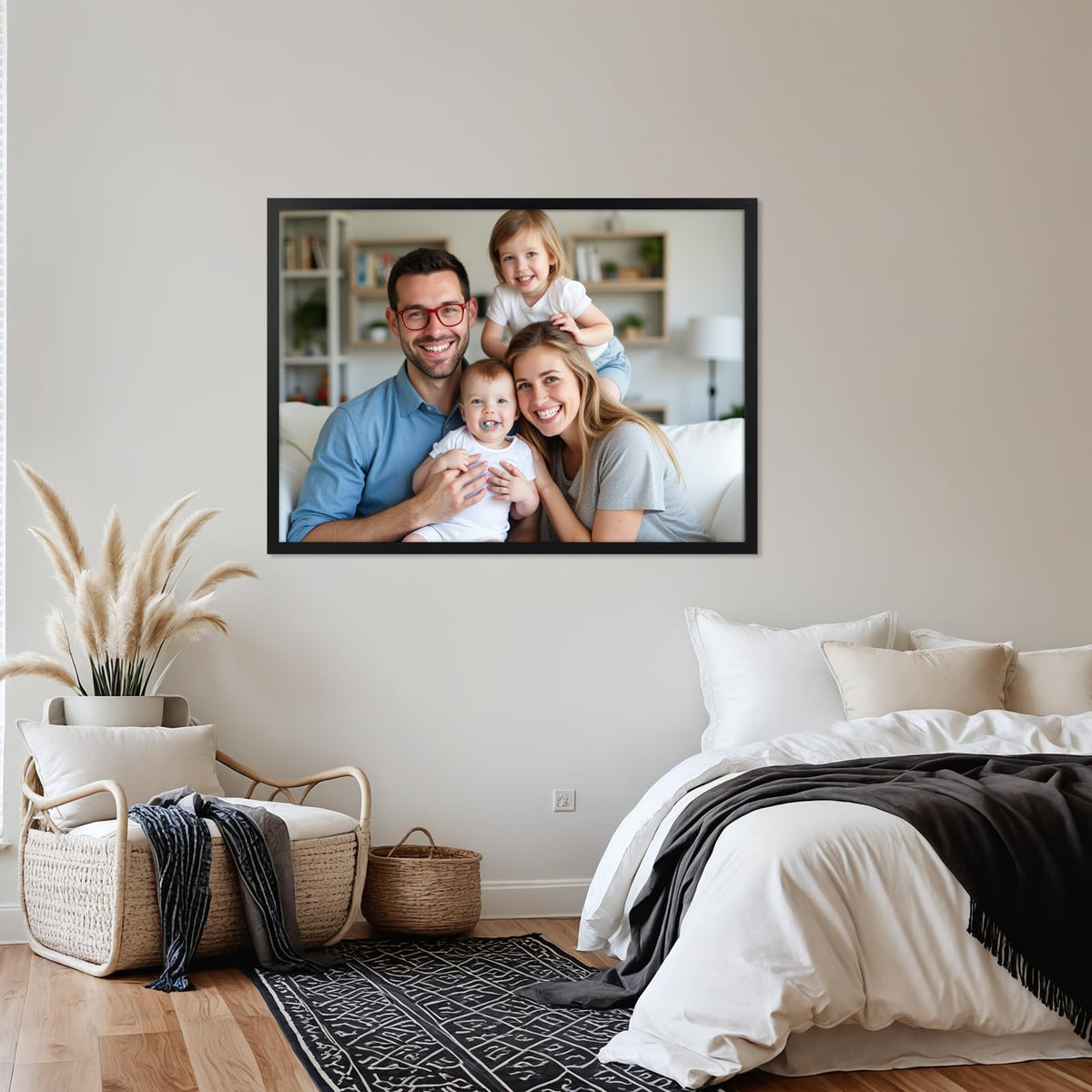Giftgarden puzzle frame black easy-open clips enable quick poster or puzzle changes