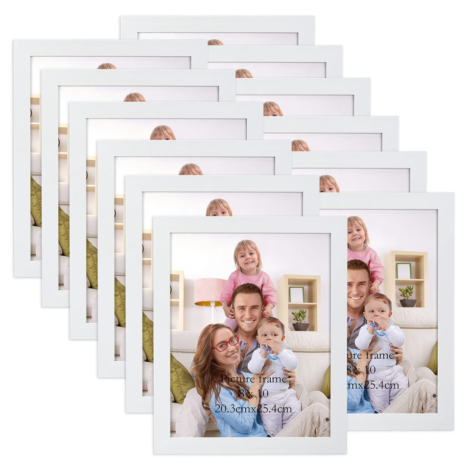 Giftgarden white 8x10 frame pack 12 for wall display and photo collages.