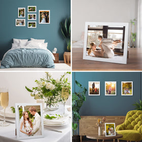 Giftgarden white woodgrain 4x6 frame set blends with nursery decor.