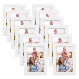 Giftgarden white woodgrain 4x6 frame pack front view for wall-ready photo display.