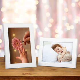 Giftgarden white woodgrain 4x6 frame tabletop display for memories.