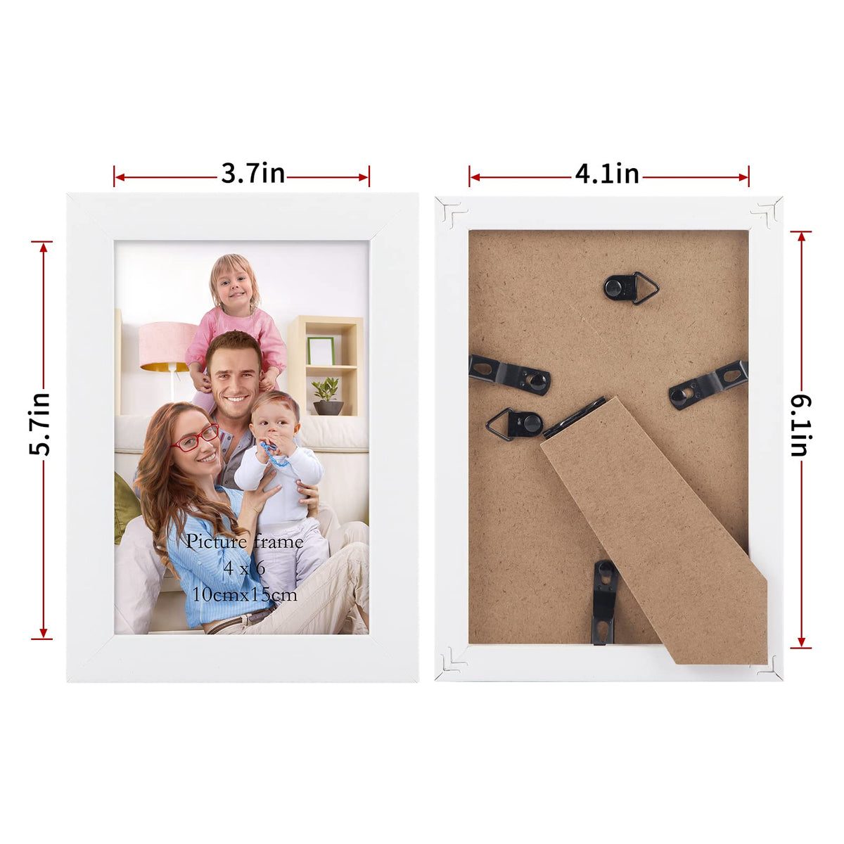 Giftgarden white woodgrain 4x6 frame wall display for gallery setup.