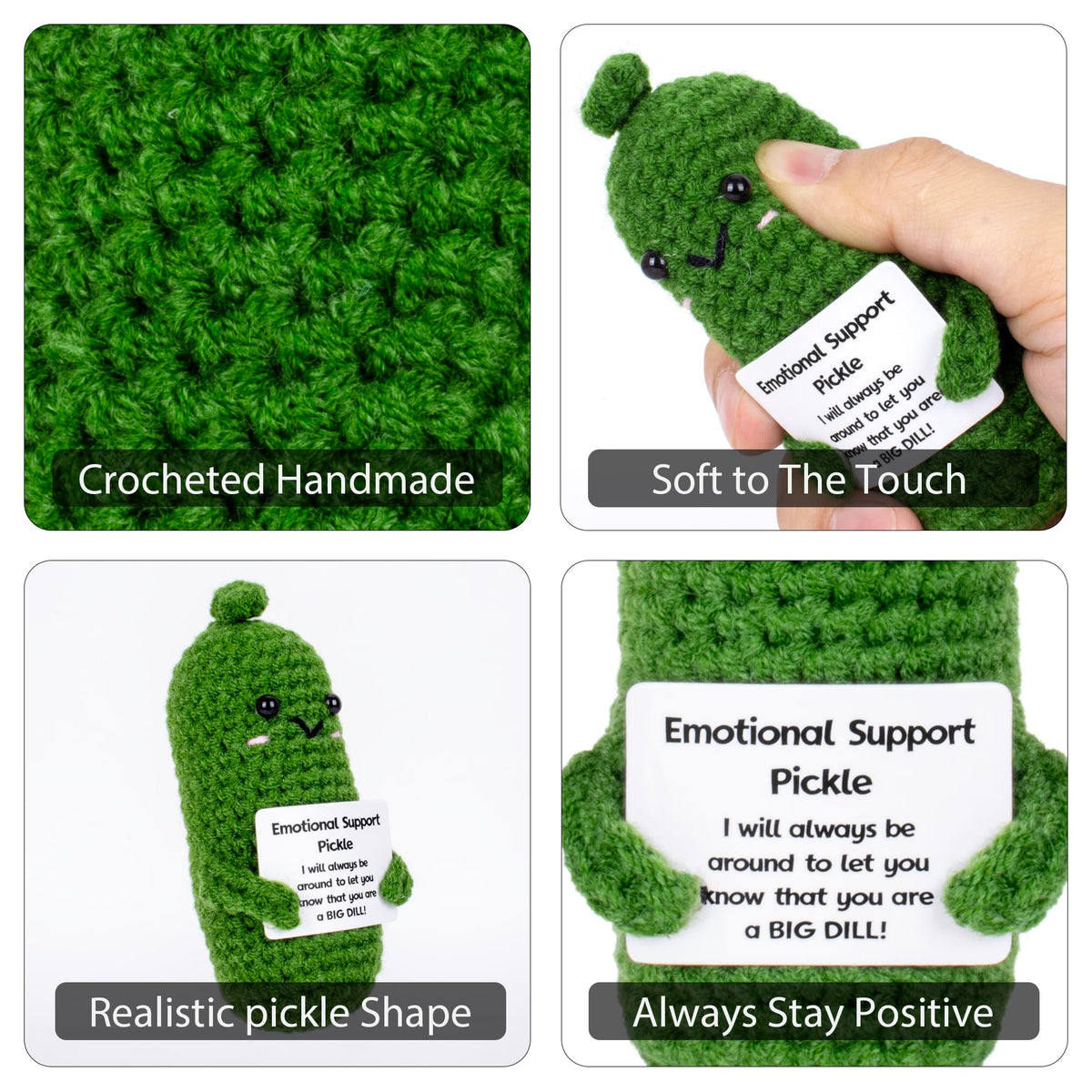 GIFTIARA pickle doll with card—uplifting messages for celebrations and everyday joy