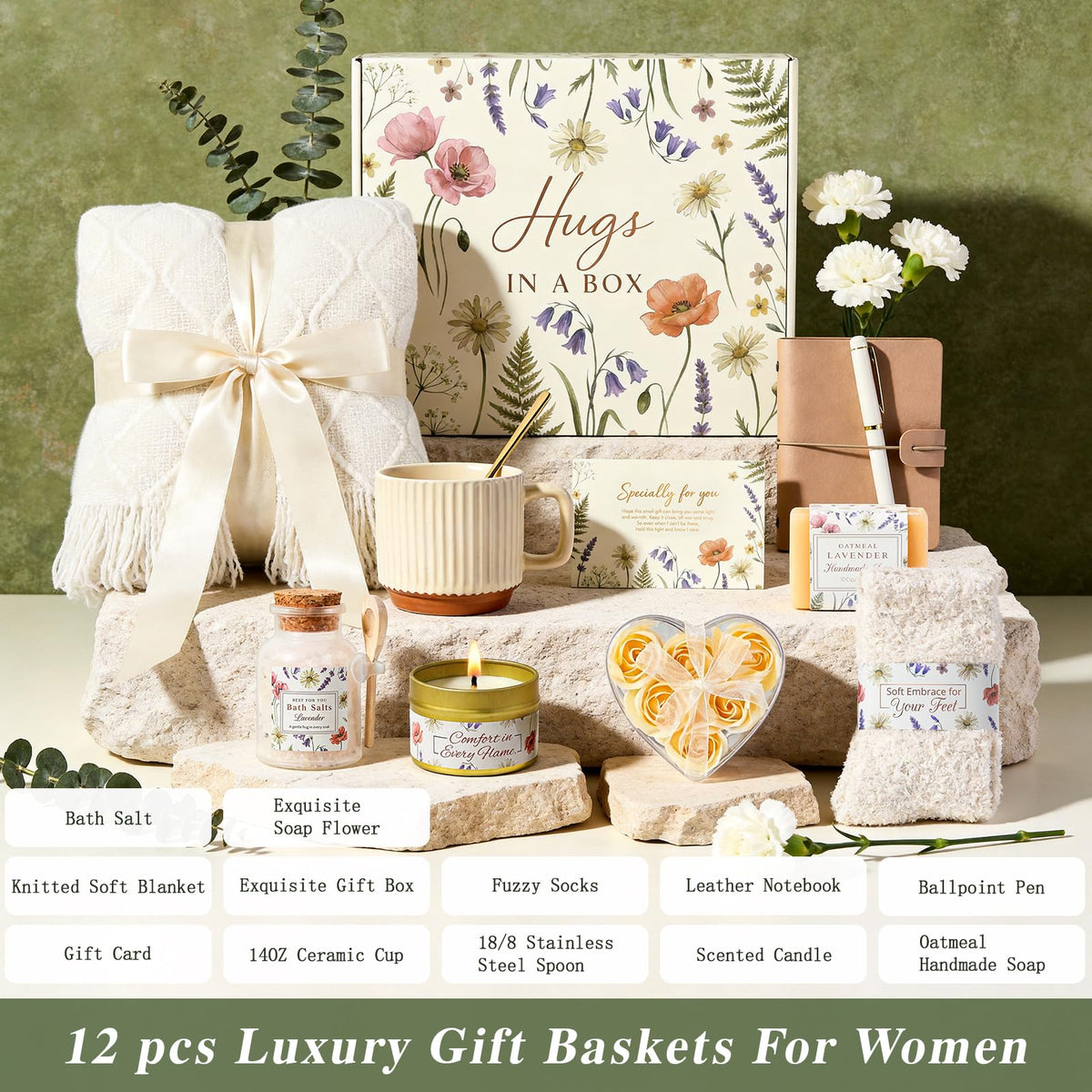 GIFTINBOX women's gift basket plush socks for cozy, relaxing moments.