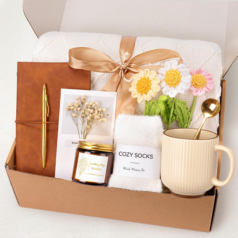 Giftissimo Get Well Soon basket blanket for warmth and cozy comfort