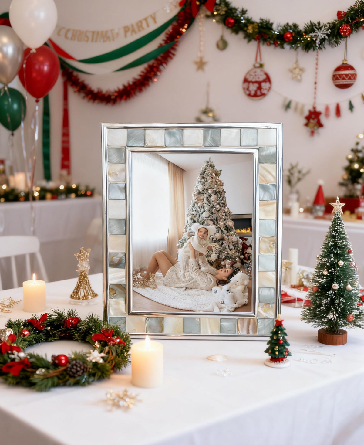 GiftMe 5 wall-hanging 8x10 frame supports vertical or horizontal layouts