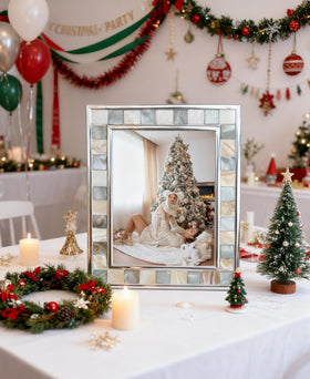 GiftMe 5 wall-hanging 8x10 frame supports vertical or horizontal layouts