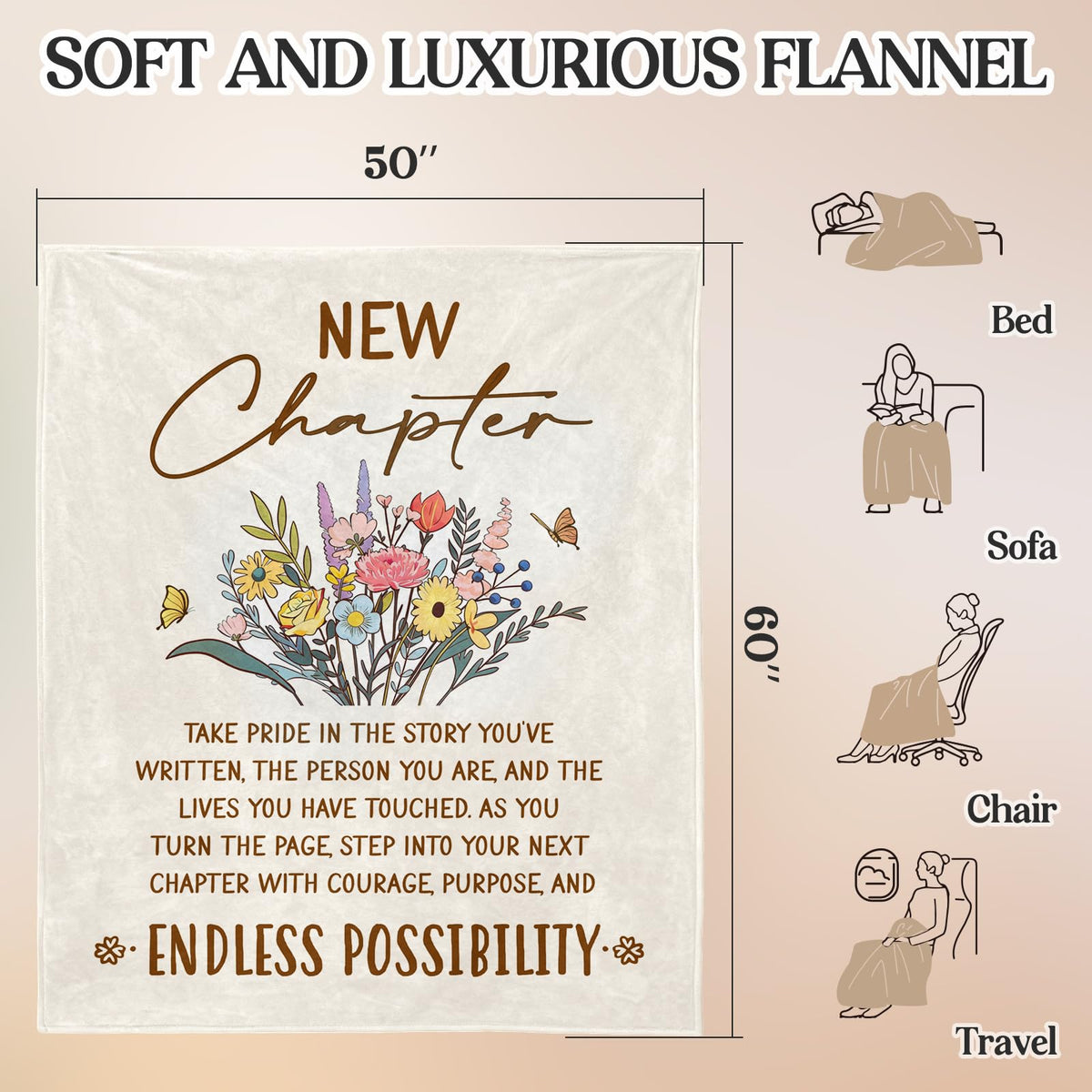 Gifttweave Premium Soft Fabric Blanket features a plush, breathable texture.