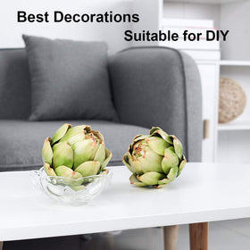 GiftYou artichokes arranged on a table for centerpiece display.