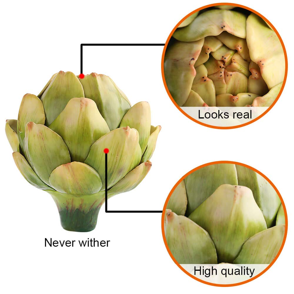 GiftYou artichokes used in a sunny tabletop centerpiece
