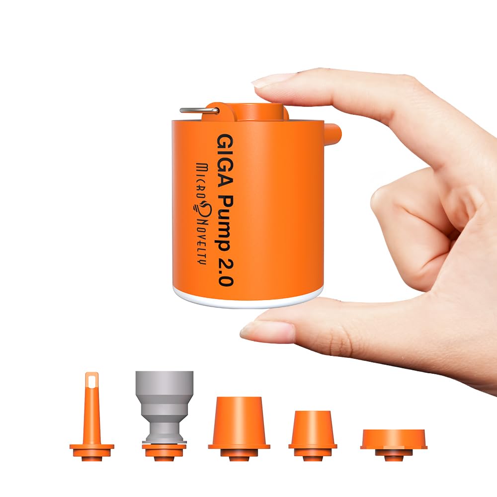 GIGA PUMP inflates air mattresses quickly for camping trips.