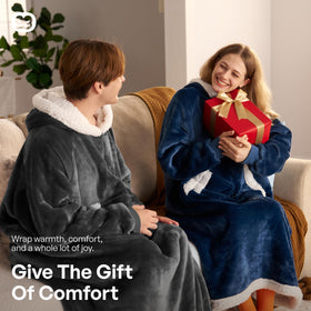 Giggling Getup machine washable sherpa blanket hoodie for simple care
