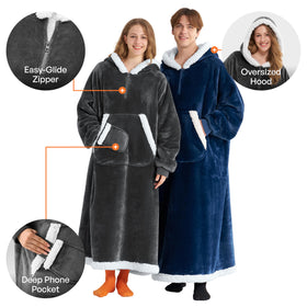 Giggling Getup sherpa hoodie with an easy zipper for effortless wear