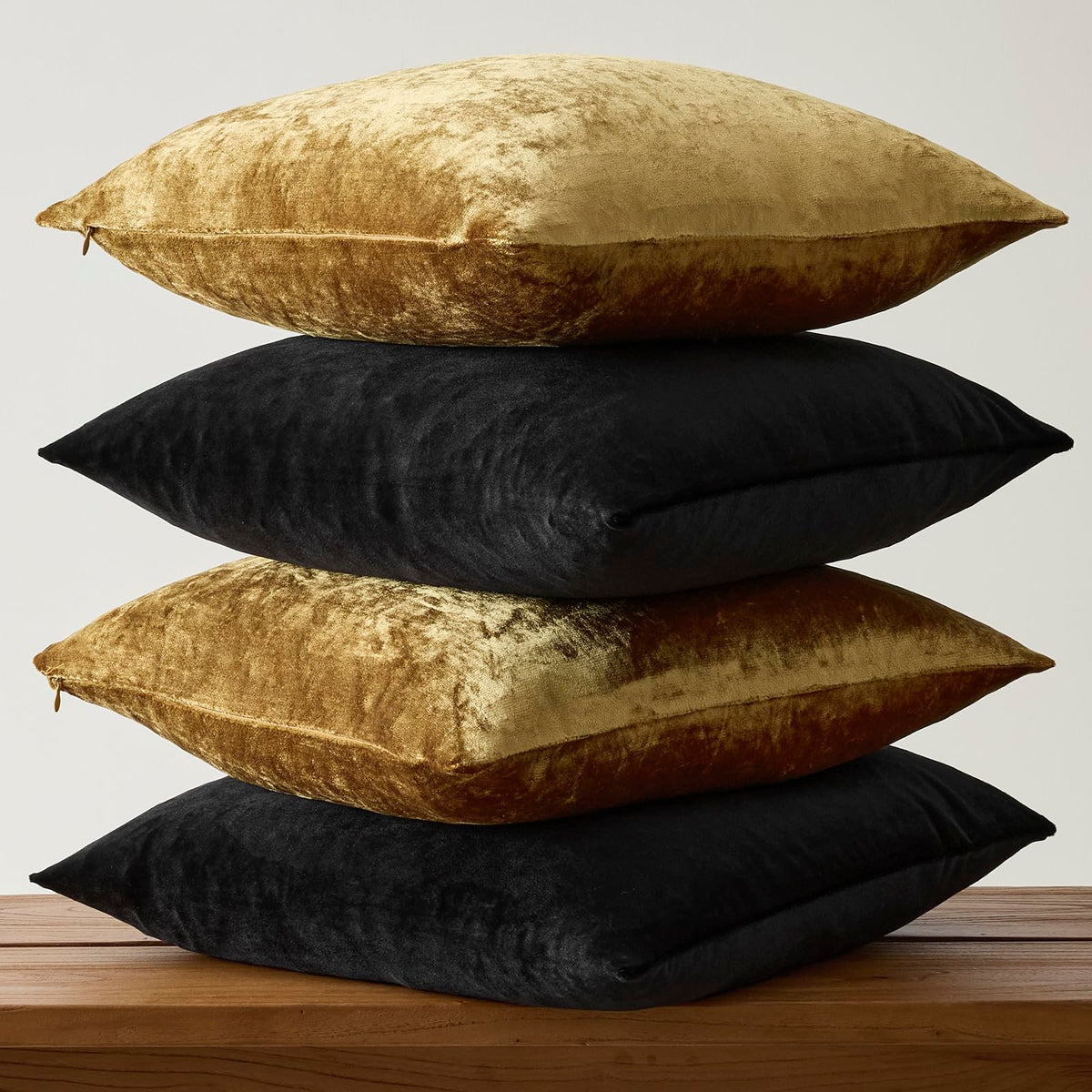 GIGIZAZA black velvet 18x18 insert-ready on stylish couch arrangement