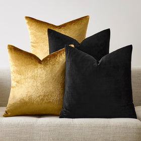 GIGIZAZA gold velvet pillow cover close-up showing rich texture and luxe feel