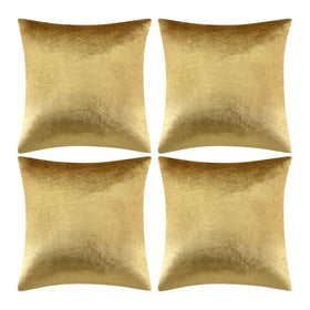 GIGIZAZA pack of 4 velvet gold pillow covers arranged together