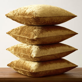 GIGIZAZA velvet gold pillow cover on a sofa ensemble highlighting luxury styling